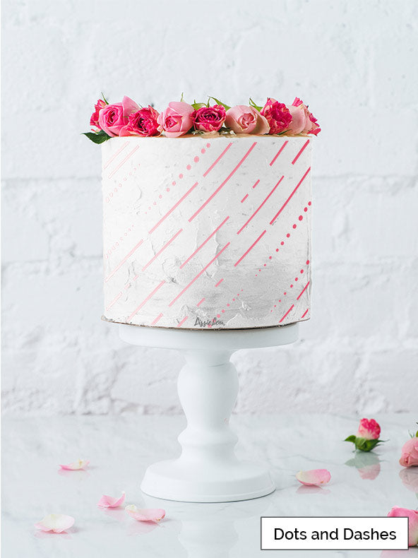Dots and Dashes Cake Stencil - Full Size Design