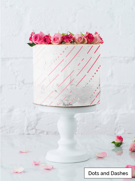 Dots and Dashes Cake Stencil - Full Size Design