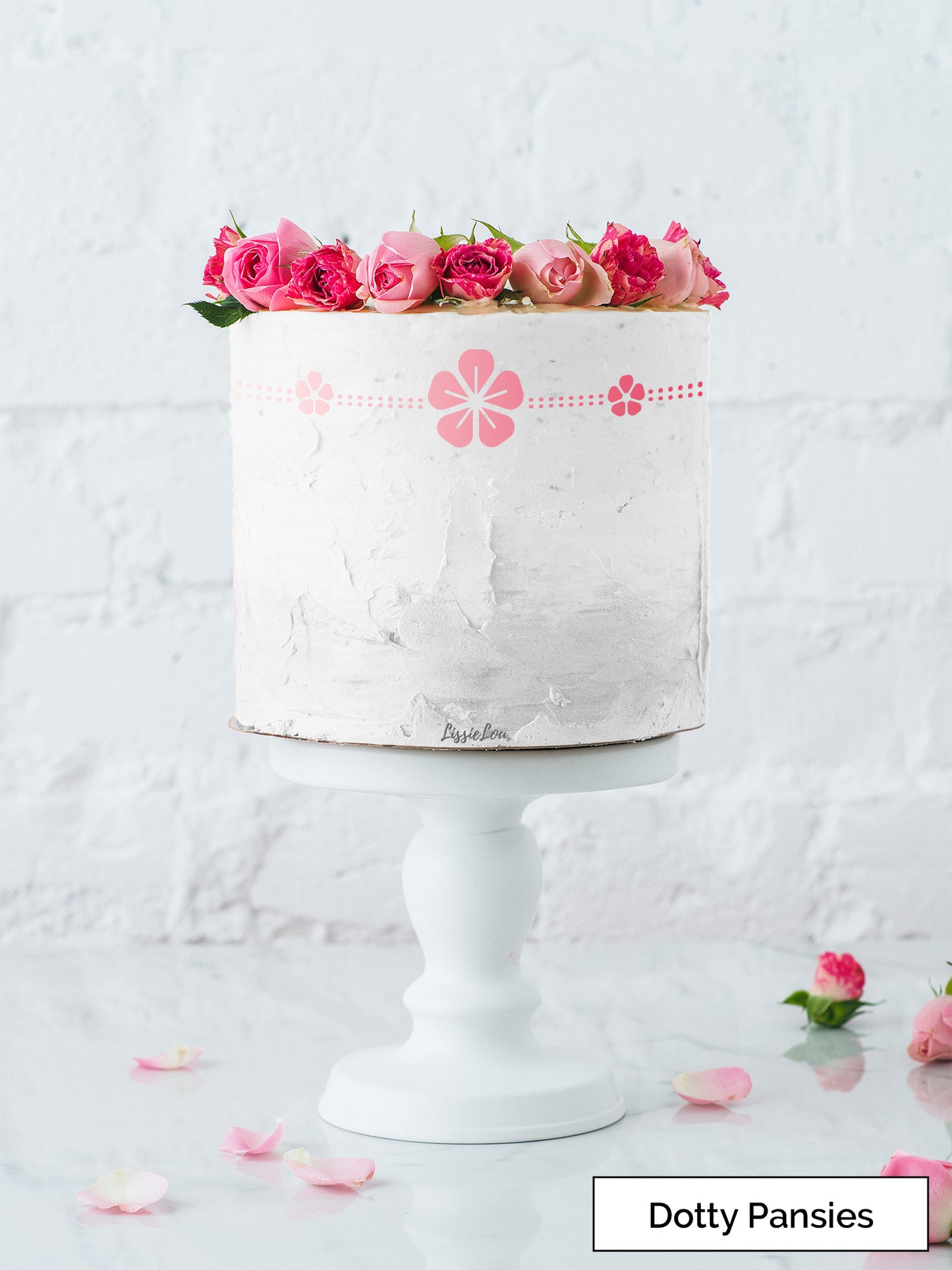 Dotty Pansies Cake Stencil - Border Design
