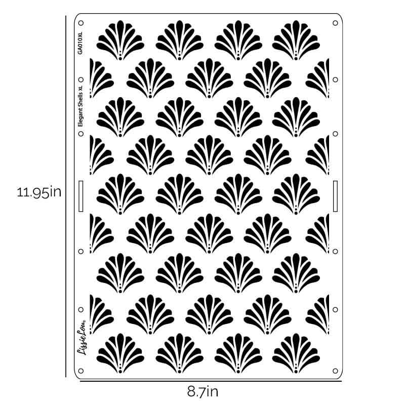 Elegant Shells Large Pattern Cake Stencil - XL Design Size