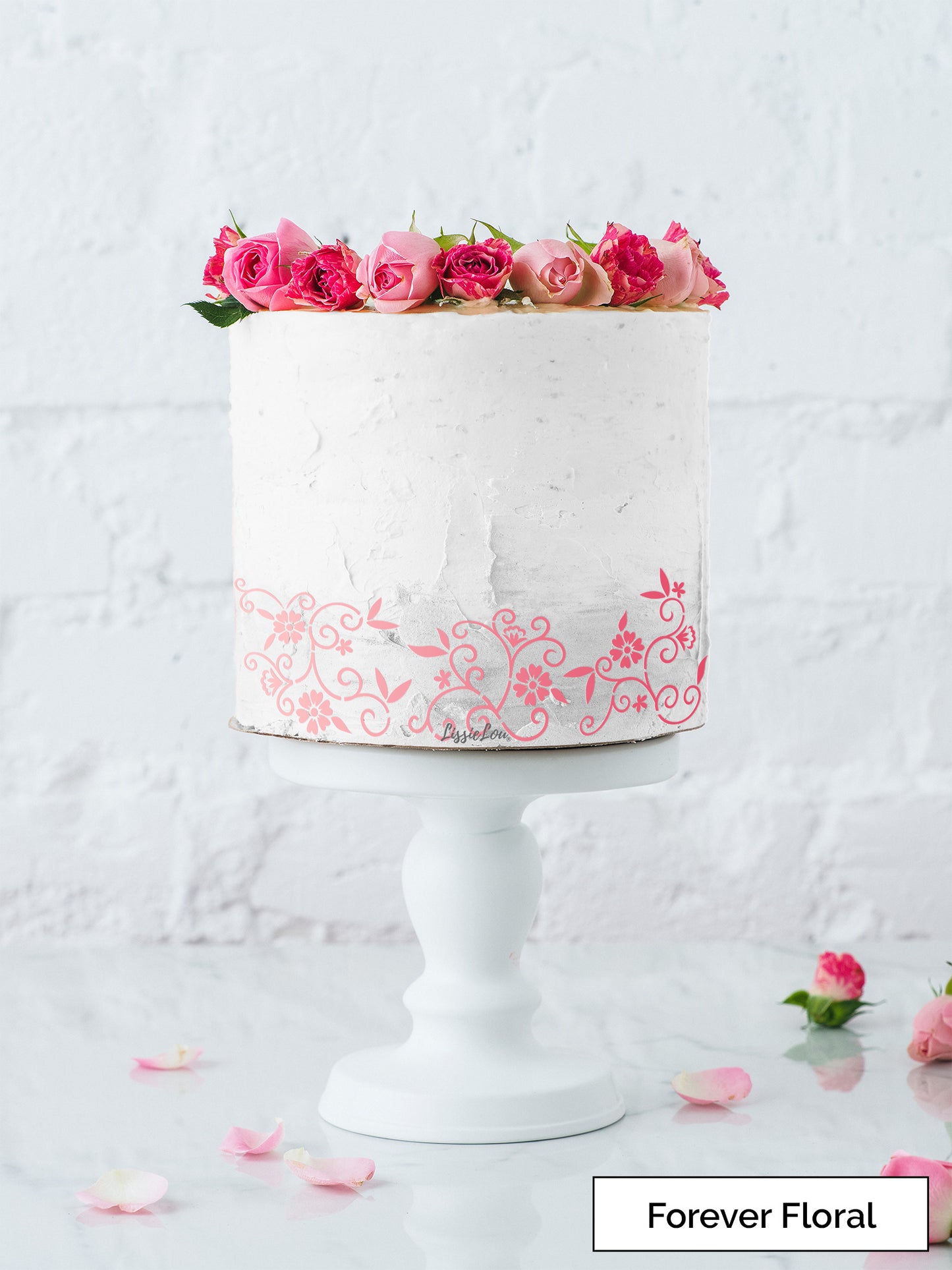 Forever Floral Cake Stencil - Border Design