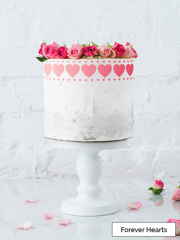 Forever Hearts Cake Stencil - Border Design