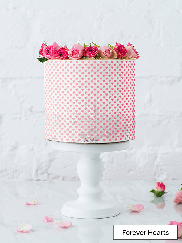 Forever Hearts Cake Stencil - Full Size Design