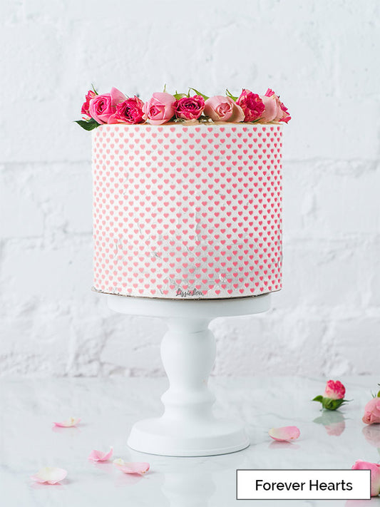 Forever Hearts Cake Stencil - Full Size Design