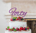 Forty Birthday Cake Topper 40th Glitter Card Light Purple