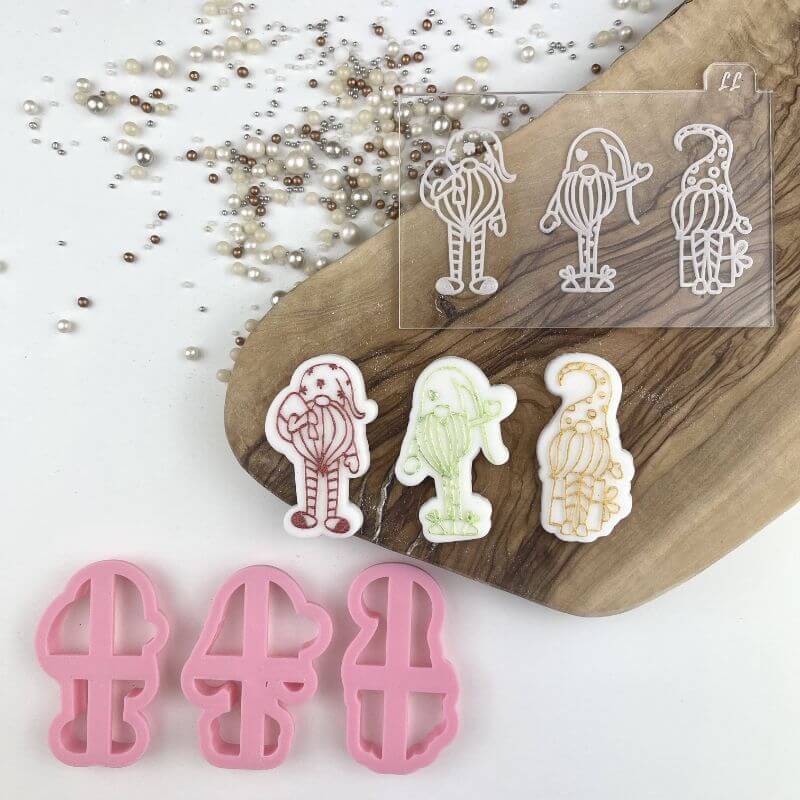 Friendly Gnomes Christmas Cookie Cutter and Embosser