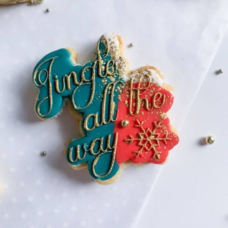 Jingle All The Way Christmas Cookie Cutter and Embosser by Frosted Cakes by Em