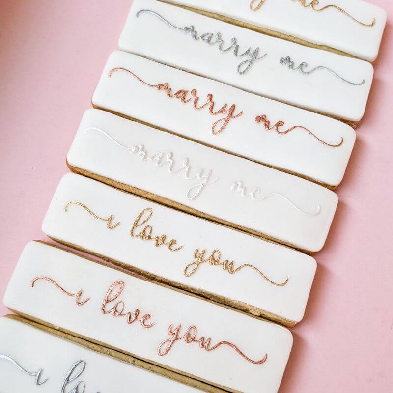 I Love You in Verity Font Bridal Party Cookie Cutter and Embosser
