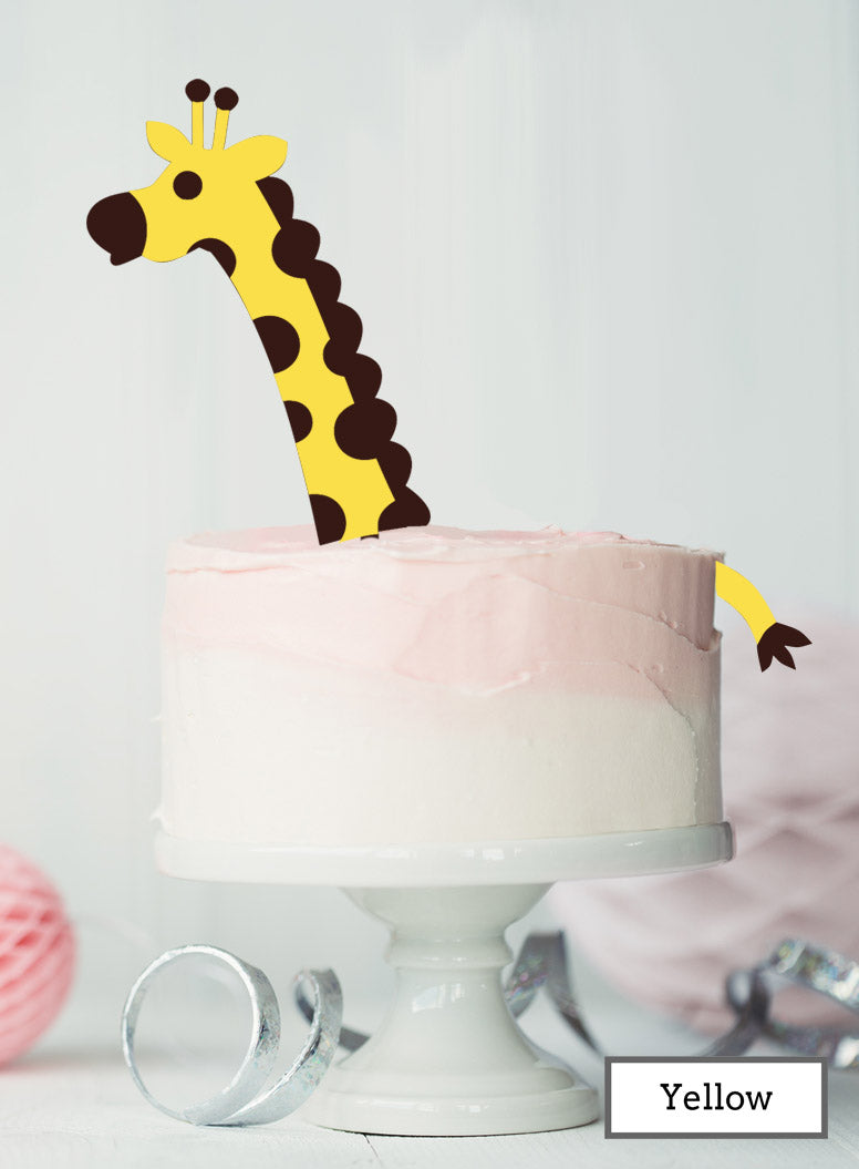Giraffe Cake Kit Topper Set Premium 3mm Acrylic Yellow and Brown