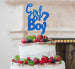 Girl or Boy? Baby Shower Cake Topper Glitter Card Dark Blue
