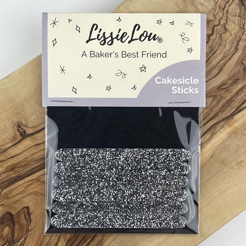 Glitter Silver Acrylic Cakesicle Lollipop Sticks