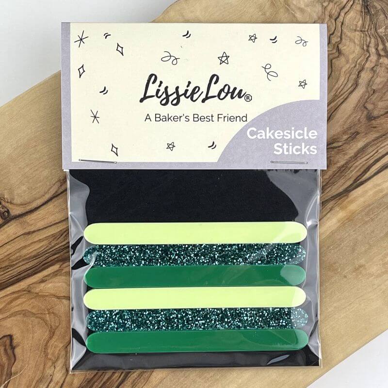 Green Colours Acrylic Cakesicle Sticks