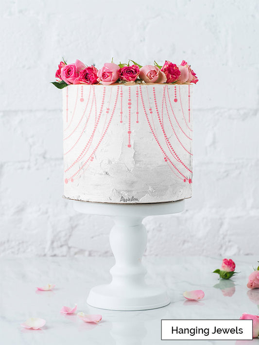 Hanging Jewels Cake Stencil - Full Size Design