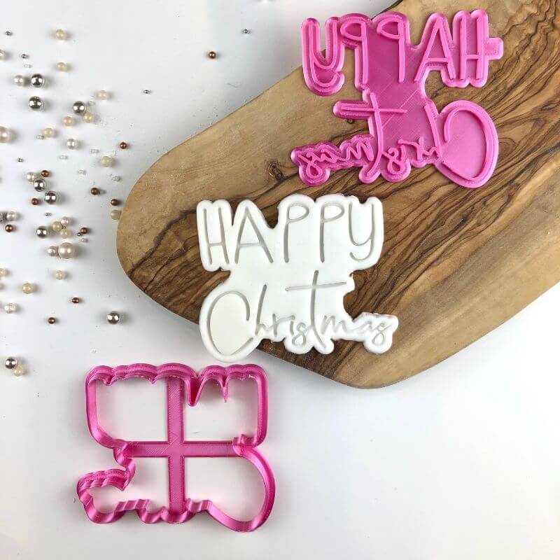 Happy Christmas Cookie Cutter and Stamp