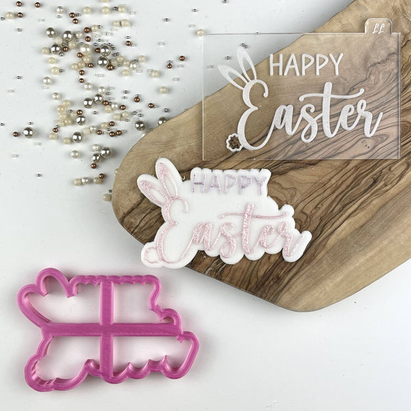 Coco Peony Happy Easter Style 4 with Ears and Tail Cookie Cutter and Embosser
