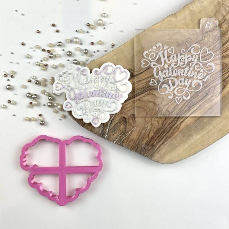 Happy Galentine's Day Valentine's Cookie Cutter and Embosser