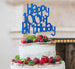 Happy 100th Birthday Cake Topper Glitter Card Dark Blue