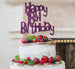 Happy 18th Birthday Cake Topper Glitter Card Dark Purple