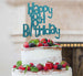 Happy 18th Birthday Cake Topper Glitter Card Light Blue