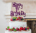 Happy 1st Birthday Cake Topper Glitter Card Dark Purple