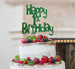 Happy 1st Birthday Cake Topper Glitter Card Green