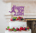 Bespoke Football Happy Number and Name Solid Font Cake Topper Light Purple
