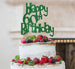Happy 60th Birthday Cake Topper Glitter Card Green