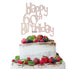 Happy 60th Birthday Cake Topper Glitter Card White