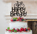 Happy Birthday Bicycle Cake Topper Glitter Card Black