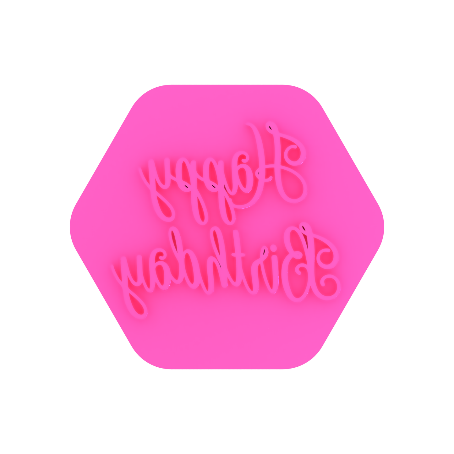 Happy Birthday Cookie Stamp in Curly Font