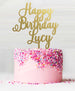 Happy Birthday Alison Font Style Name Cake Topper Premium 3mm Acrylic or Birch Wood