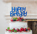 Happy Birthday Fun Cake Topper Glitter Card Dark Blue