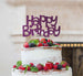 Happy Birthday Fun Cake Topper Glitter Card Dark Purple
