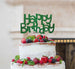 Happy Birthday Fun Cake Topper Glitter Card Green