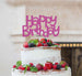 Happy Birthday Fun Cake Topper Glitter Card Hot Pink