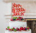 Bespoke Happy Birthday Name Fun Font Cake Topper Red