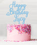 Happy Birthday Custom Acrylic Cake Topper Candy Floss Blue