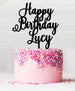 Happy Birthday Custom Acrylic Cake Topper Black