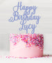 Happy Birthday Custom Acrylic Cake Topper Bubblegum Blue