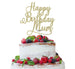 Happy Birthday Mum Cake Topper Glitter Card Gold