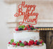 Happy Birthday Mum Cake Topper Glitter Card Red