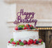 Happy Birthday Pretty Cake Topper Glitter Card Dark Purple