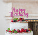 Happy Birthday Swirly Cake Topper Glitter Card Hot Pink