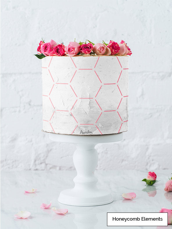 Honeycomb Elements Cake Stencil - Full Size Design
