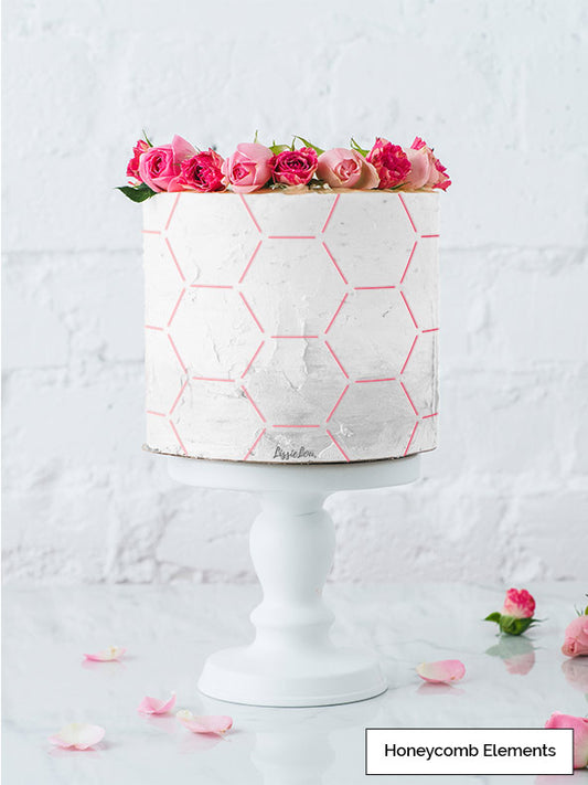 Honeycomb Elements Cake Stencil - Full Size Design