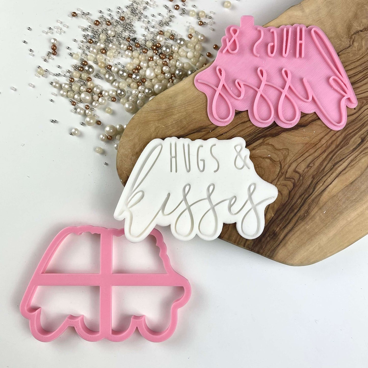 Hugs and Kisses Style 2 Valentine's Cookie Cutter and Stamp