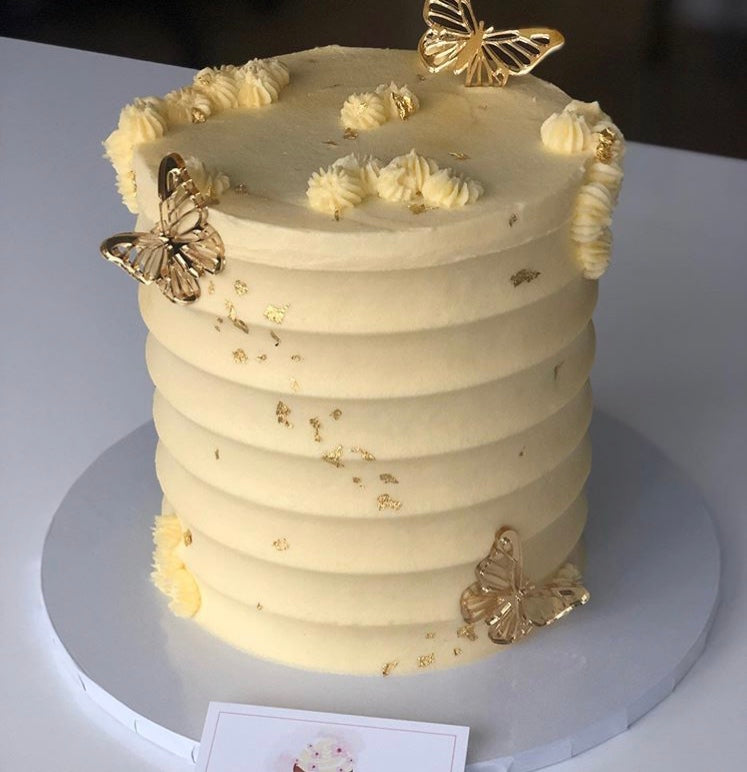 Butterfly Cake Motif Pack of 4 Premium 3mm Acrylic or Birch Wood