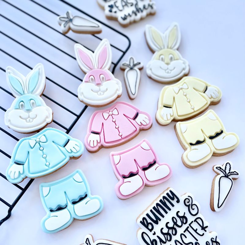 Rabbit Puzzle Set of 3 Easter Cookie Cutter and Stamp