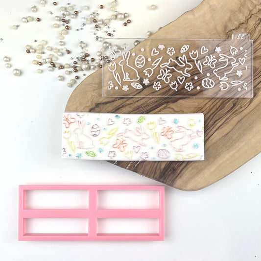 Rabbit Theme Long Easter Texture Pattern Cutter and Embosser