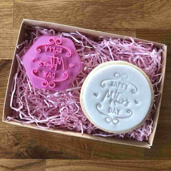 Happy Mother's Day with Swirls Style 4 Cookie Stamp